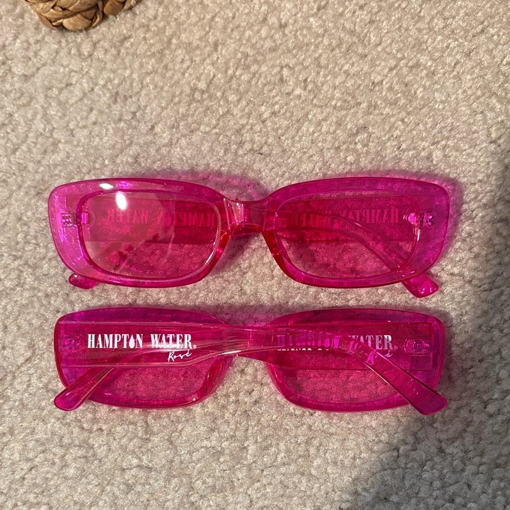 Hampton Water Pink Rectangular Sunglasses